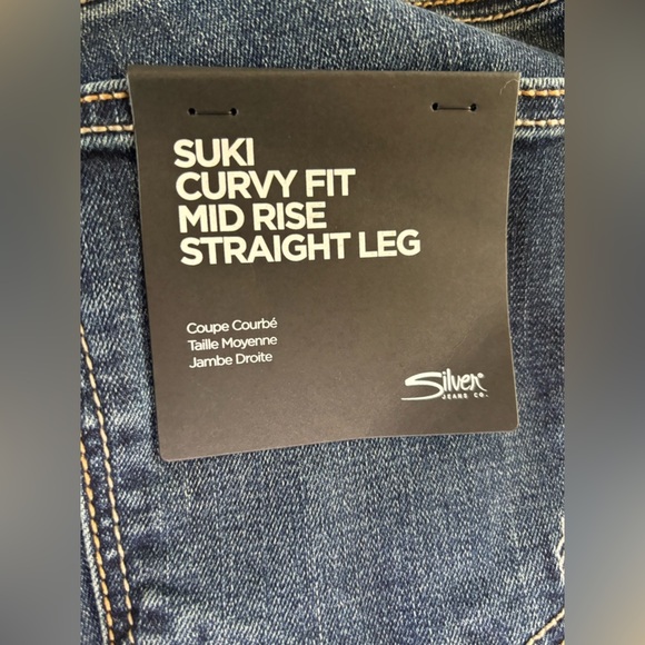 Silver Jeans Co. Suki Mid-rise Straight Leg Jeans Indigo Size 16 - Picture 10 of 13